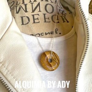 Natural Gemstone Amulet Necklace • 925 Sterling Silver • Protective Talisman Pen